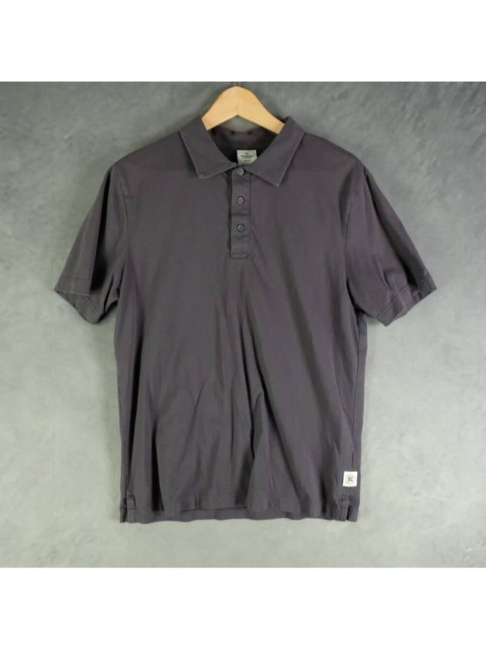 Reigning Champ Shirt Mens Medium Gray Polo Cotton Casual Short Sleeve